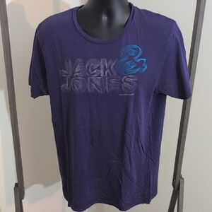 Jack & Jones | Deep Purple Tee with Blue Graphic